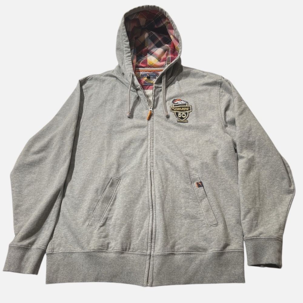 Margaritaville Island Reserve Denver Broncos Super Bowl Bally Hoodie Zip Up Grey